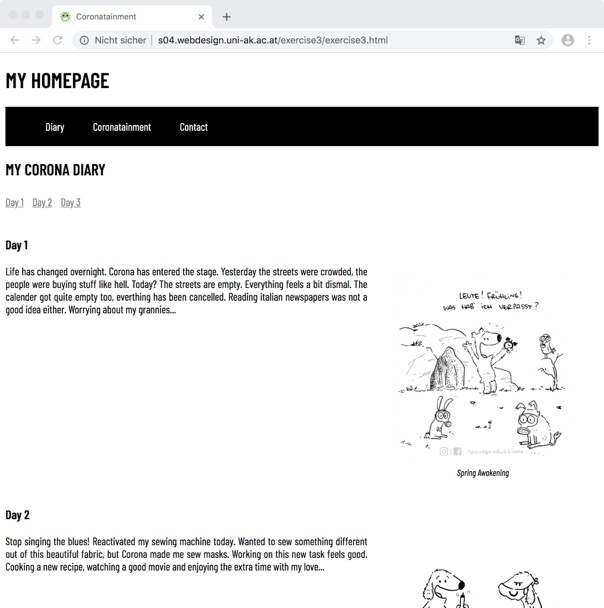screenshot third exercise
