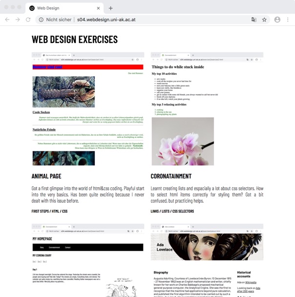 screenshot sixth exercise